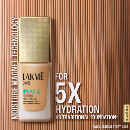Lakme 9to5 Hya Matte Foundation + Hyaluronic Acid - Cool Cinnamon