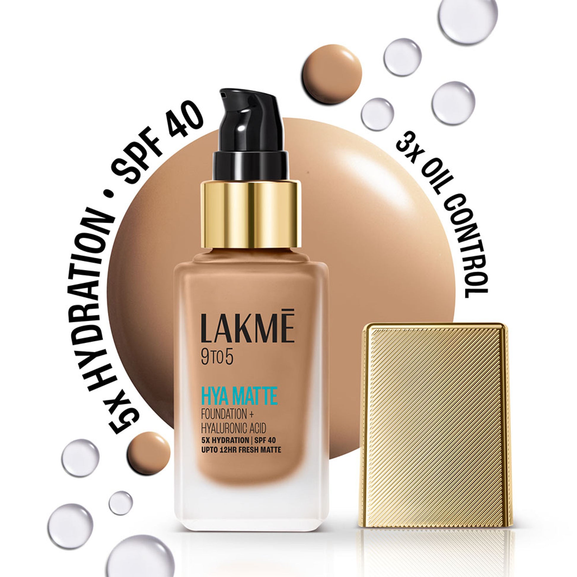 Lakme 9to5 Hya Matte Foundation + Hyaluronic Acid - Neutral Almond