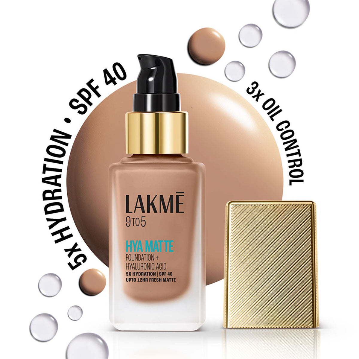 Lakme 9to5 Hya Matte Foundation + Hyaluronic Acid - Cool Mocha