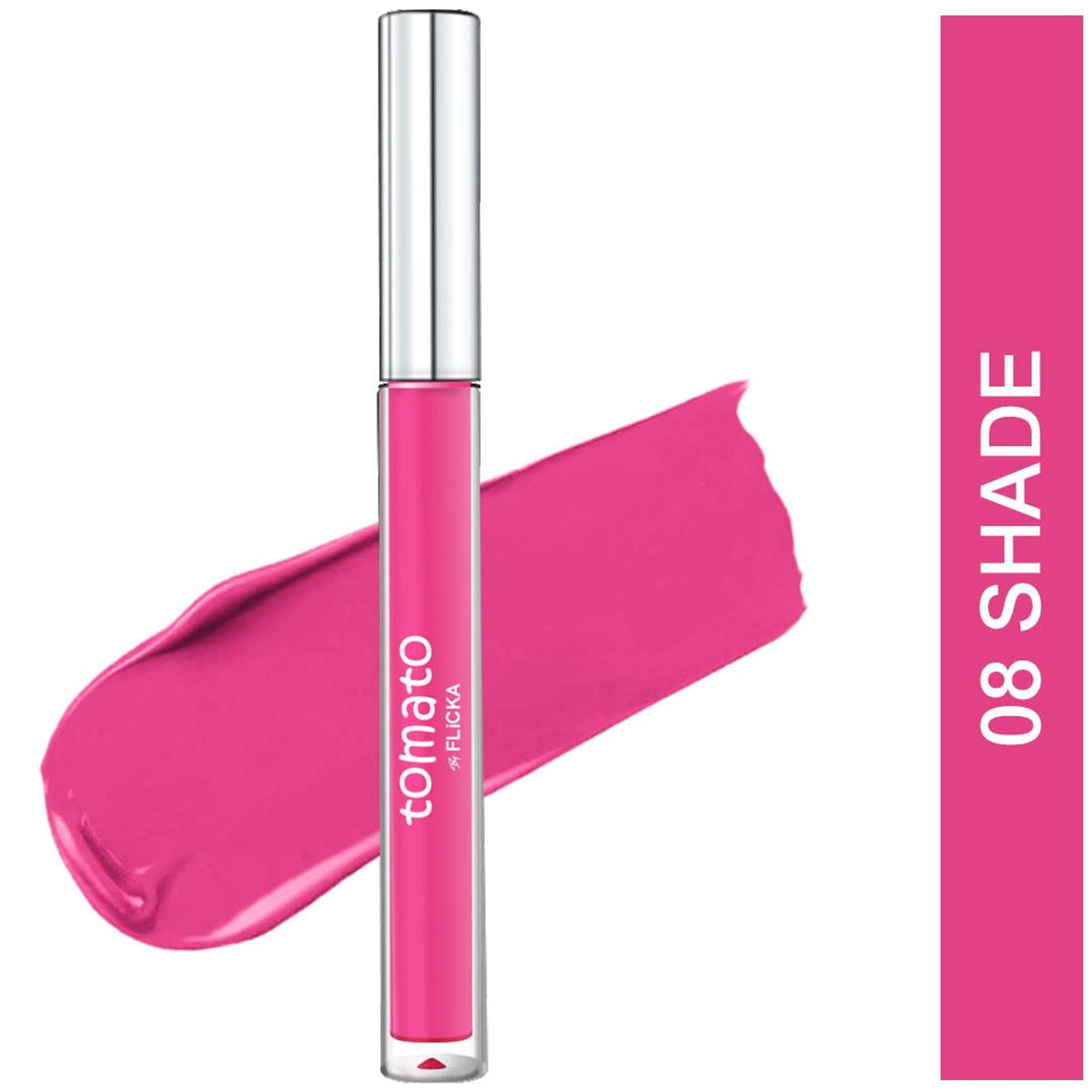 FLiCKA Flicka Tomato Liquid Lipstick in Shade 08, rich matte finish, long-lasting with intense pigment and smudge-proof formula.