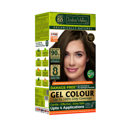 Indus Valley Damage Free Gel Hair Color - MediumBrown