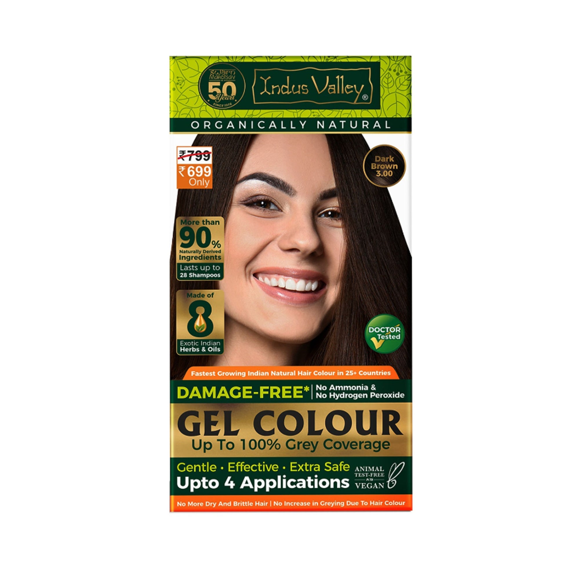 Indus Valley Organically Natural Hair Color - Brown