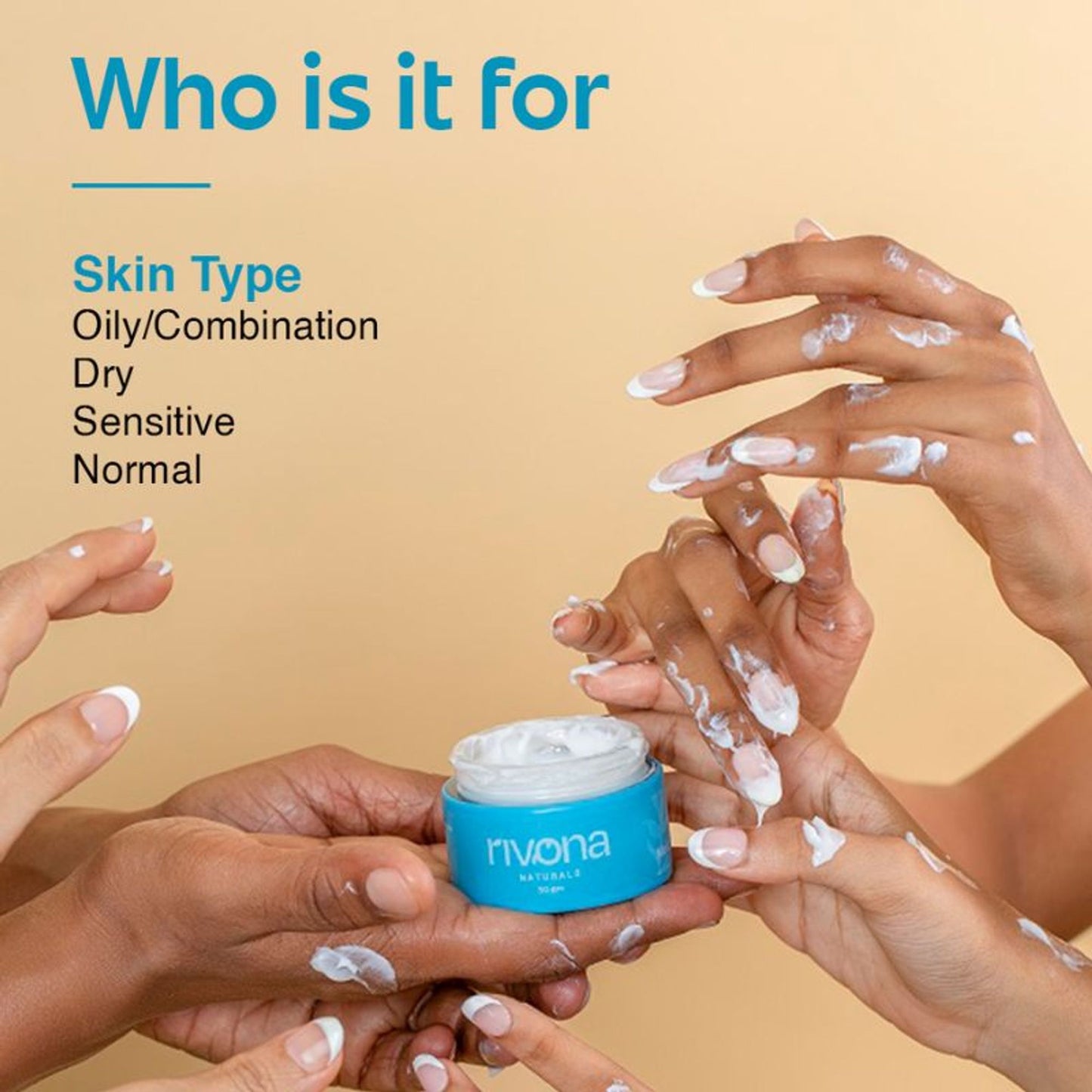 Rivona Naturals 2% Hyaluronic Acid Face Moisturizing Cream For Intense Hydration, All Skin Types