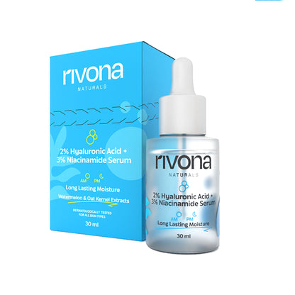 Rivona Naturals 3% Niacinamide 2% Hyaluronic Acid Face Serum- Fades Acne Marks And Blemishes