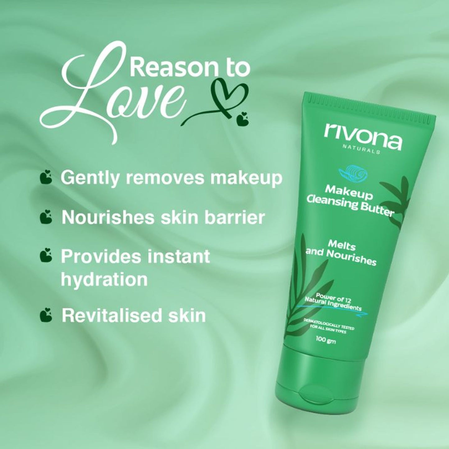 Rivona Naturals Cleansing Balm Gentle Waterproof Makeup Remover For Face, Lips, Eyes - Non Drying