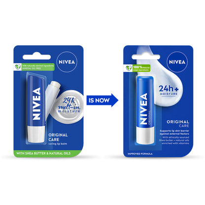NIVEA Shea butter Lip Balm with Natural oils & 24H melt-in moisture-Original care