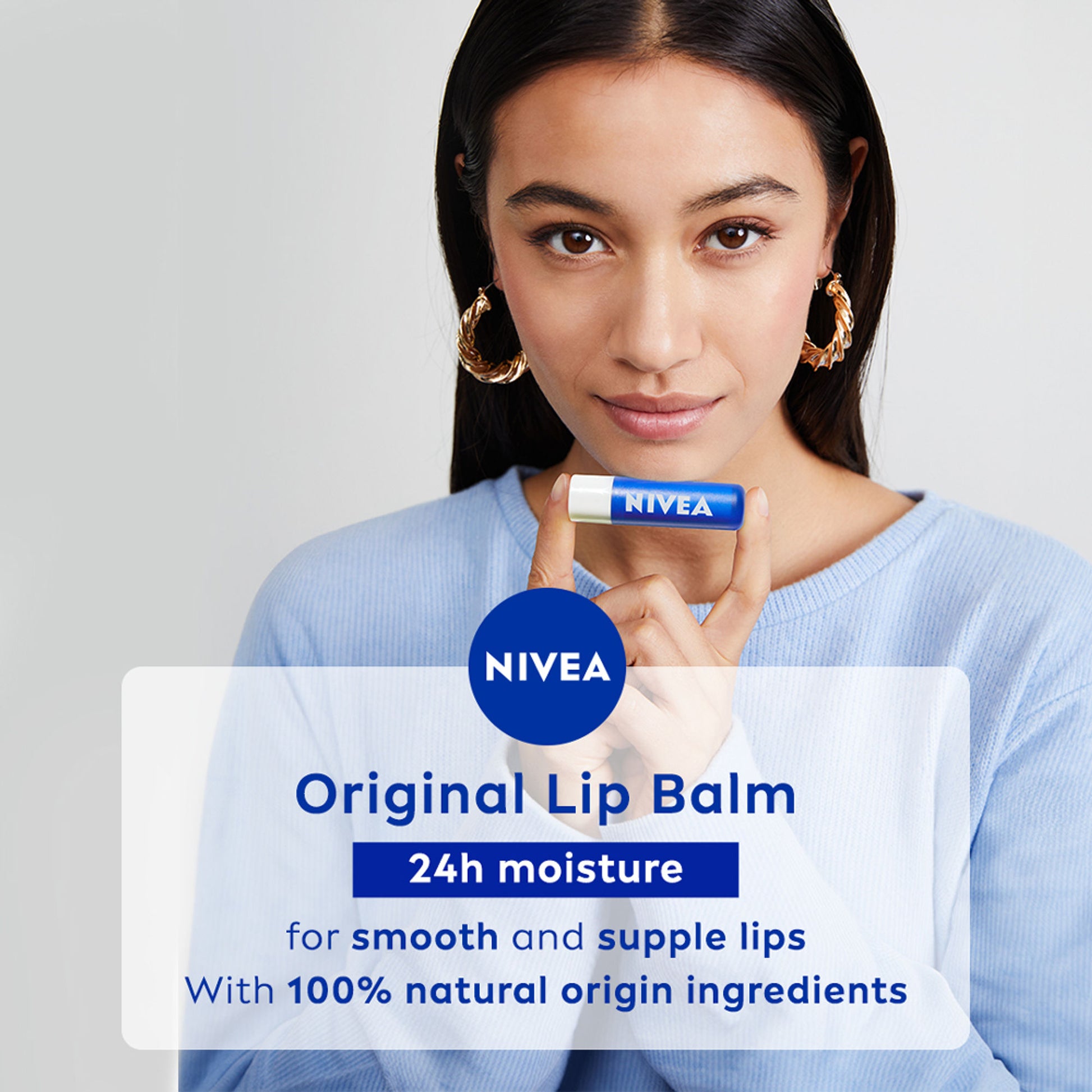 NIVEA Shea butter Lip Balm with Natural oils & 24H melt-in moisture-Original care