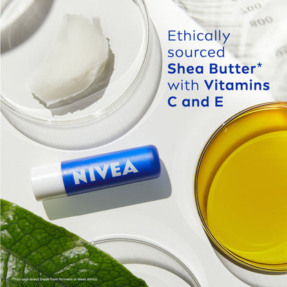 NIVEA Shea butter Lip Balm with Natural oils & 24H melt-in moisture-Original care