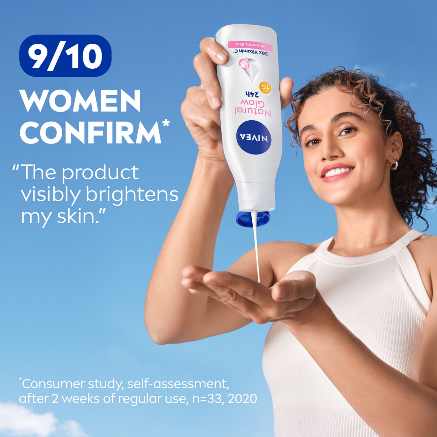 NIVEA Cell Repair 50X Vit C Sunscreen Natural Glow Body Lotion Reduces Tan, Brightens - Uva & Uvb