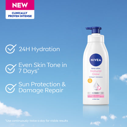 NIVEA Cell Repair 50X Vit C Sunscreen Natural Glow Body Lotion Reduces Tan, Brightens - Uva & Uvb