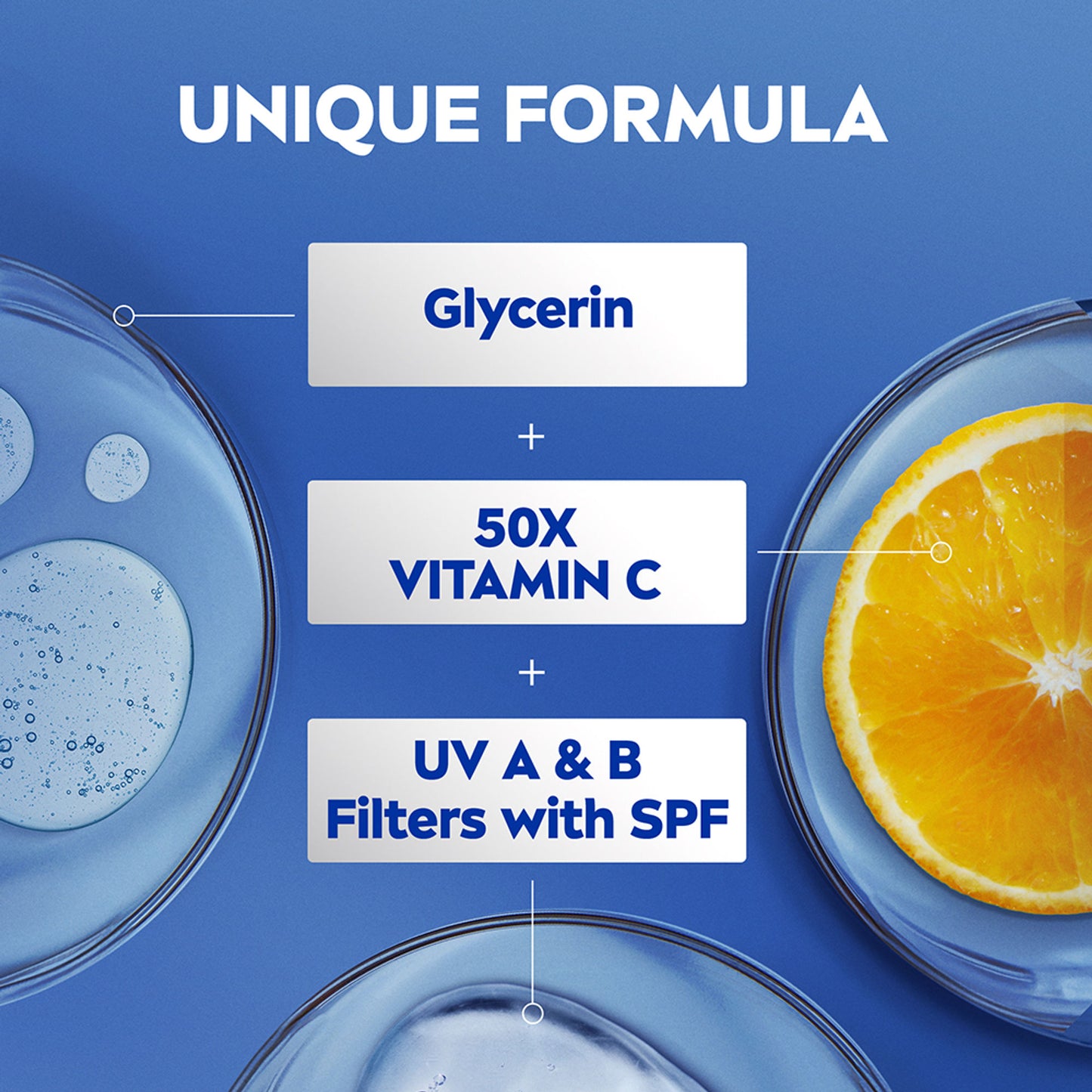NIVEA Cell Repair 50X Vit C Sunscreen Natural Glow Body Lotion Reduces Tan, Brightens - Uva & Uvb