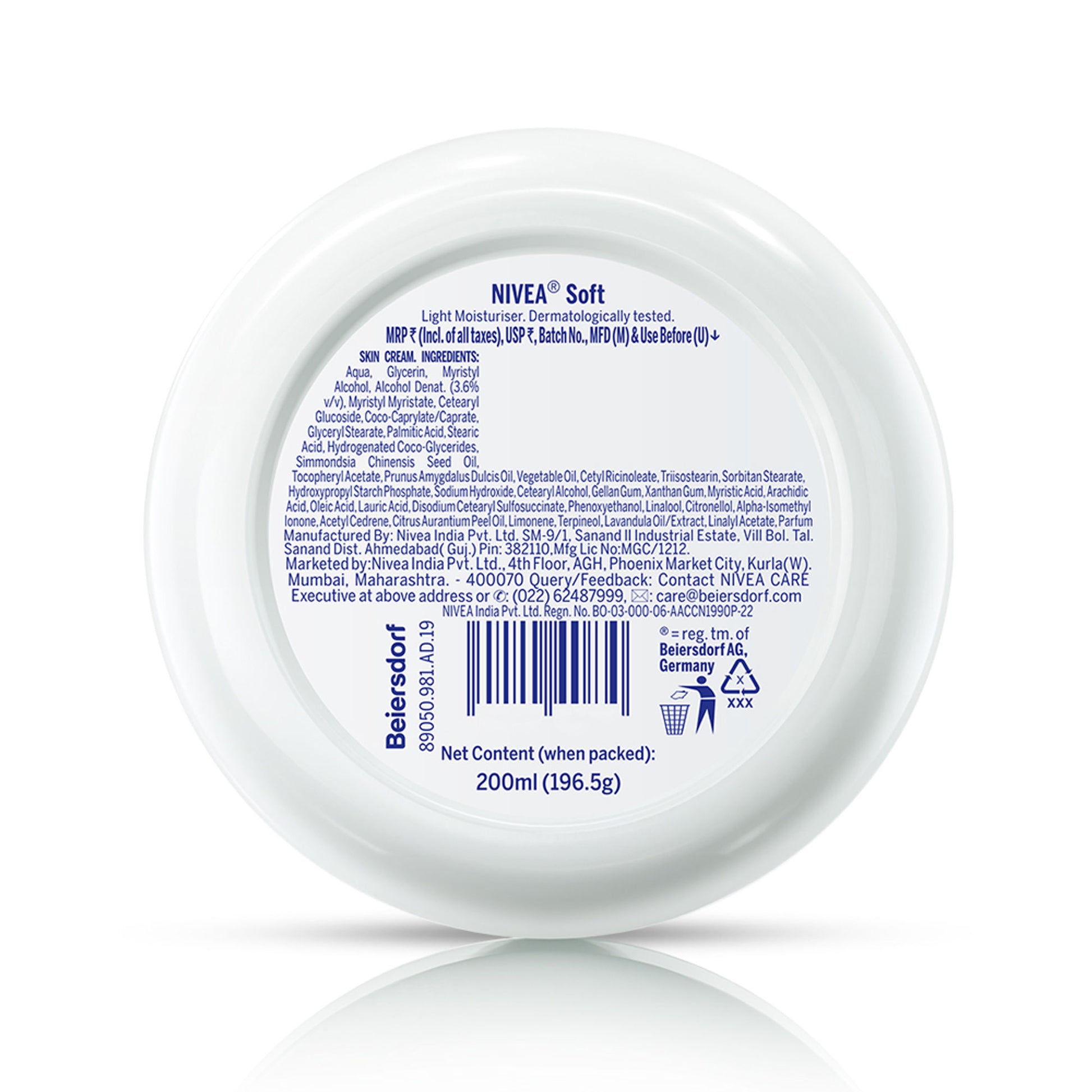 NIVEA Soft Moisturizing Cream Vitamin E Face Cream, Body Moisturizer 72H Hydration Dry & Normal Skin