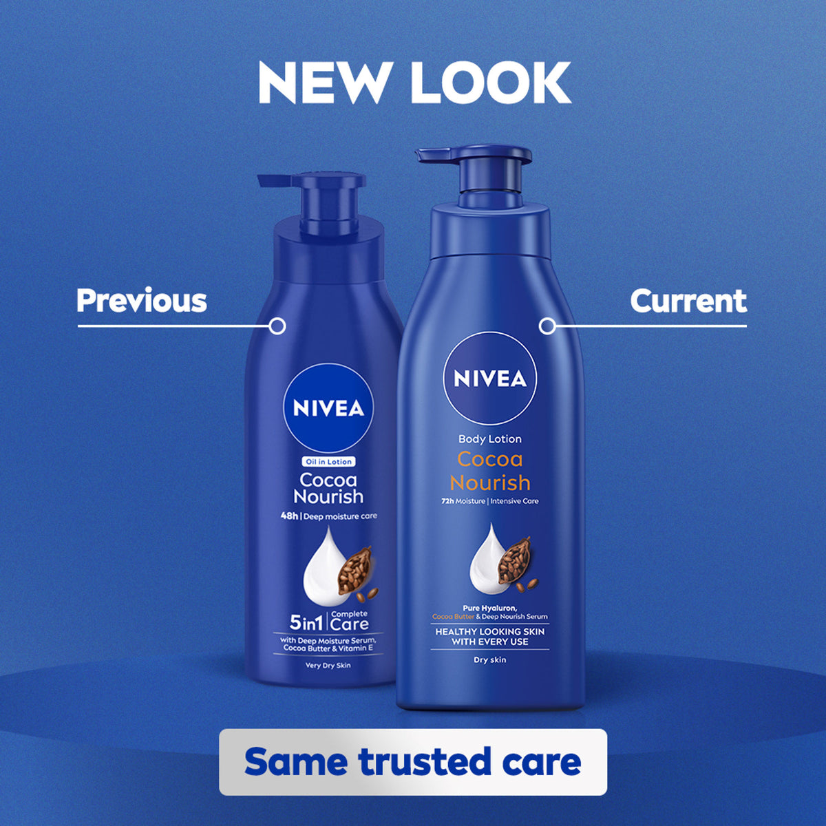NIVEA 48H Deep Moisture Care Cocoa Butter & Vit E Body Lotion For Very Dry Skin