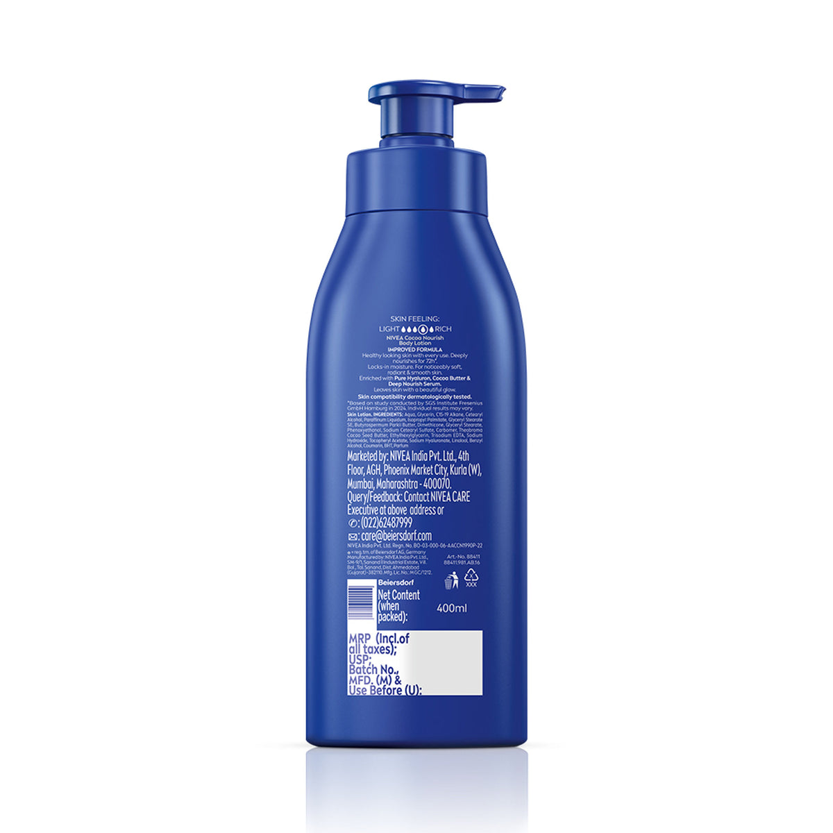 NIVEA 48H Deep Moisture Care Cocoa Butter & Vit E Body Lotion For Very Dry Skin