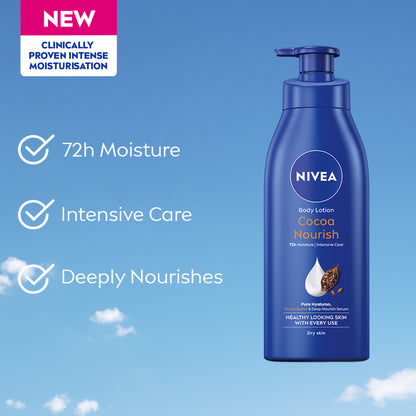 NIVEA 48H Deep Moisture Care Cocoa Butter & Vit E Body Lotion For Very Dry Skin