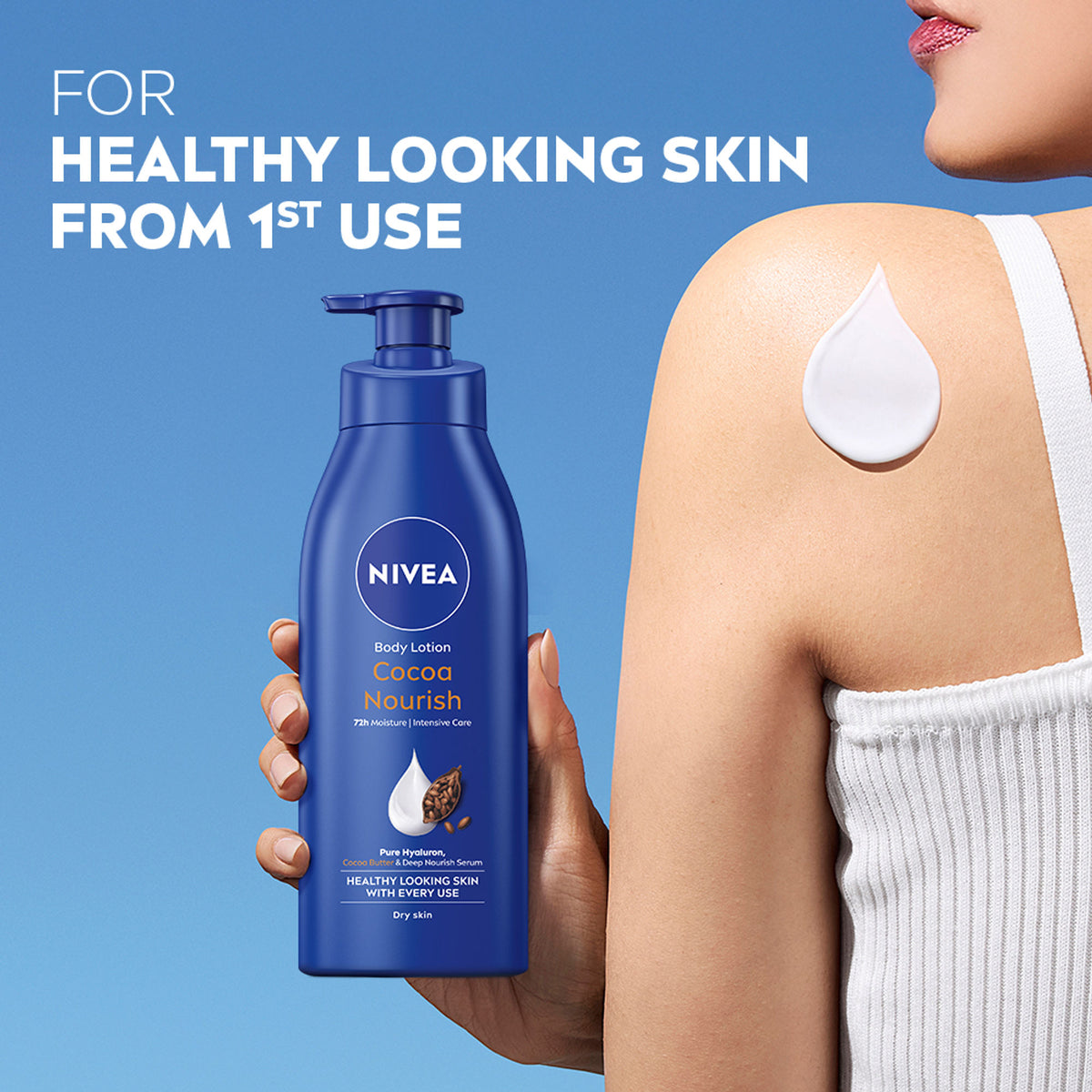 NIVEA 48H Deep Moisture Care Cocoa Butter & Vit E Body Lotion For Very Dry Skin