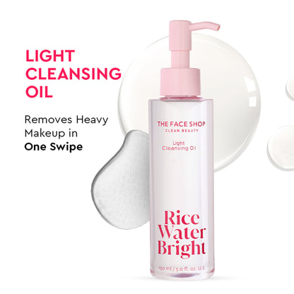 The Face Shop Rice Water Bright Light Cleansing Oil, Makeup Remover On Heavy Makeup & Impurities
