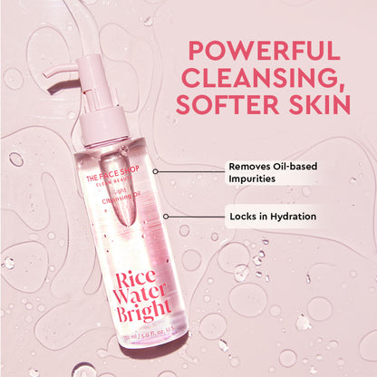 The Face Shop Rice Water Bright Light Cleansing Oil, Makeup Remover On Heavy Makeup & Impurities