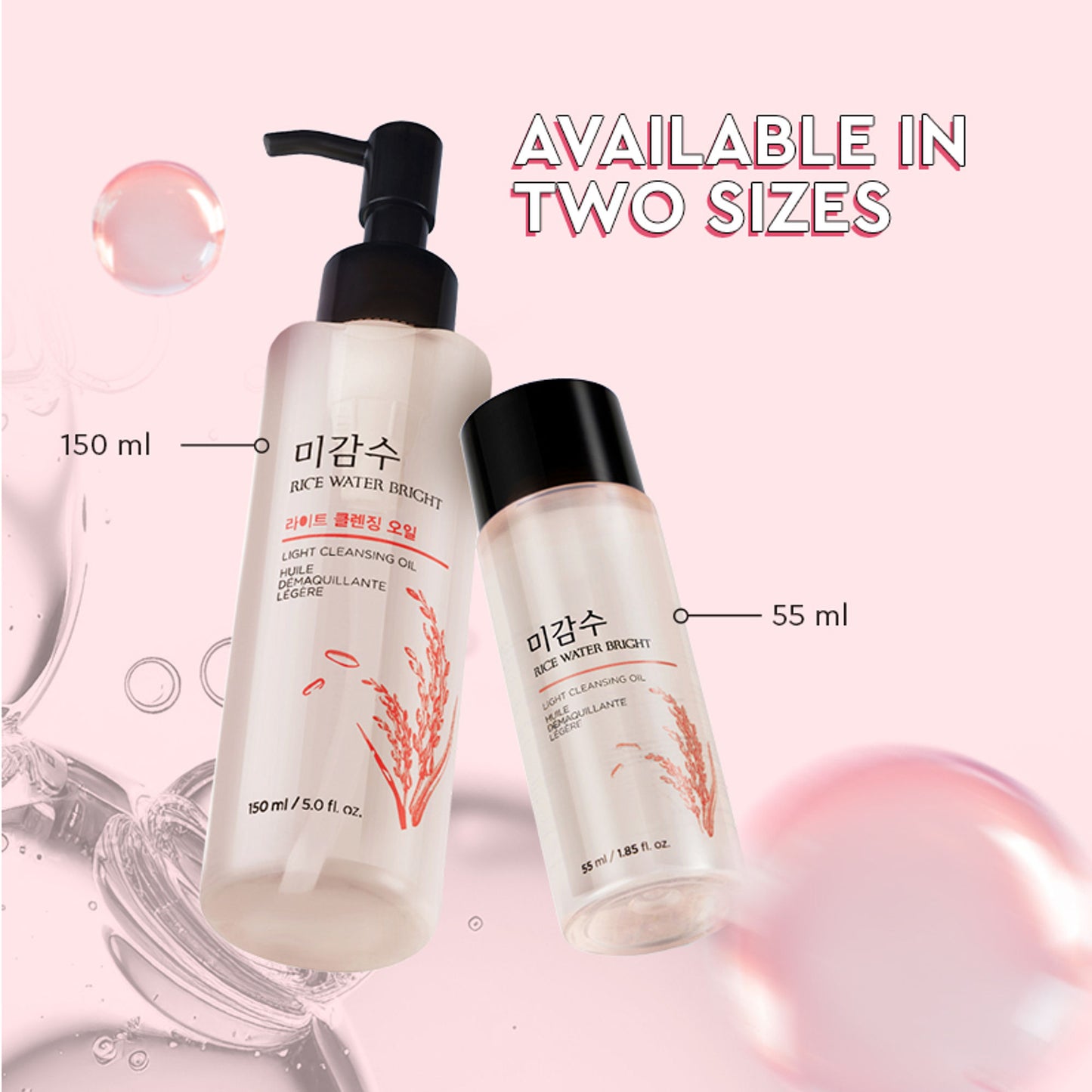 The Face Shop Rice Water Bright Light Cleansing Oil, Makeup Remover On Heavy Makeup & Impurities