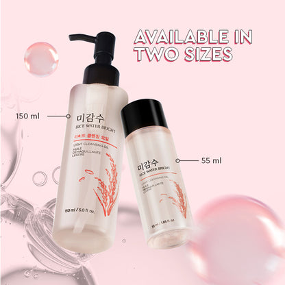 The Face Shop Rice Water Bright Light Cleansing Oil, Makeup Remover On Heavy Makeup & Impurities