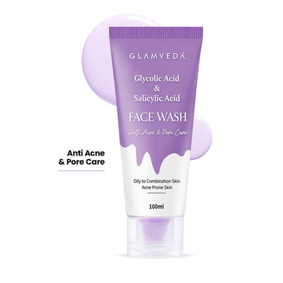 Glamveda Glycolic Acid & Salicylic Acid Anti Acne & Pore Care Face Wash