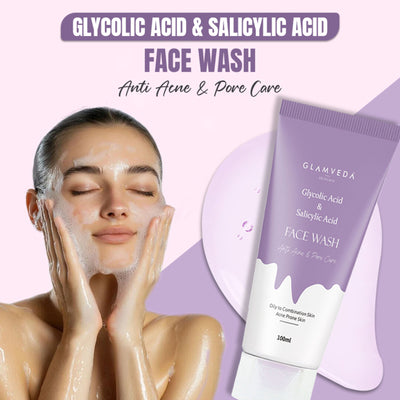 Glamveda Glycolic Acid & Salicylic Acid Anti Acne & Pore Care Face Wash