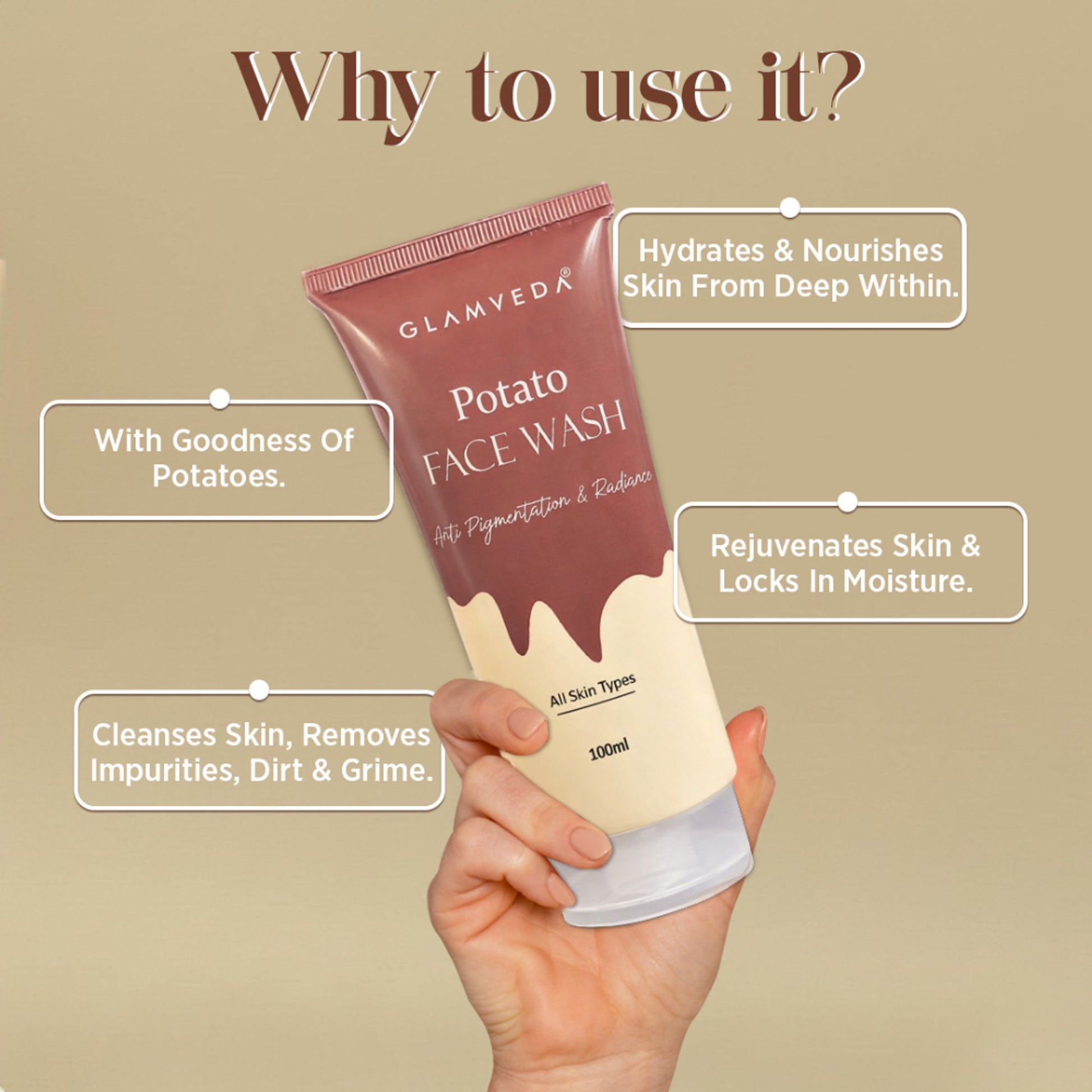 Glamveda Potato Anti Pigmentation & Radiance Face Wash
