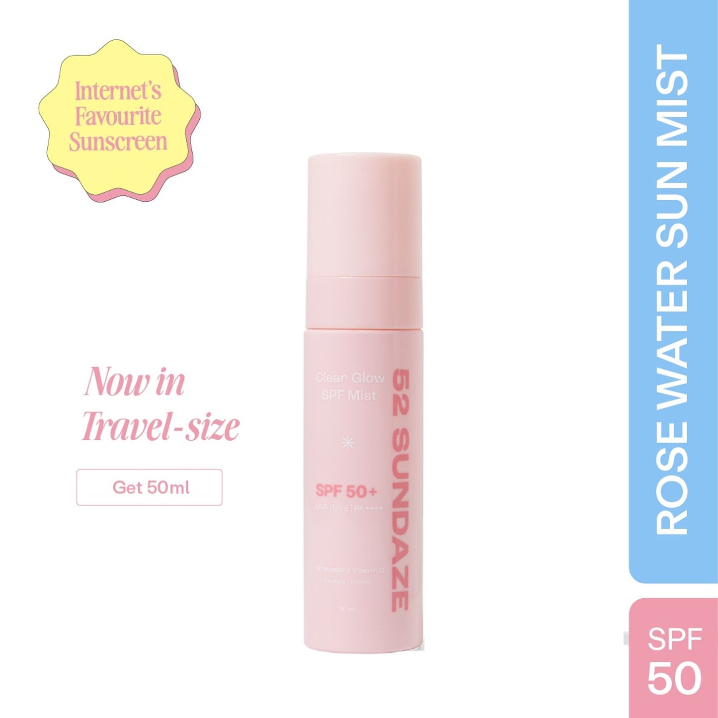 52 Sundaze SPF 50+ Rose Water Sun Mist