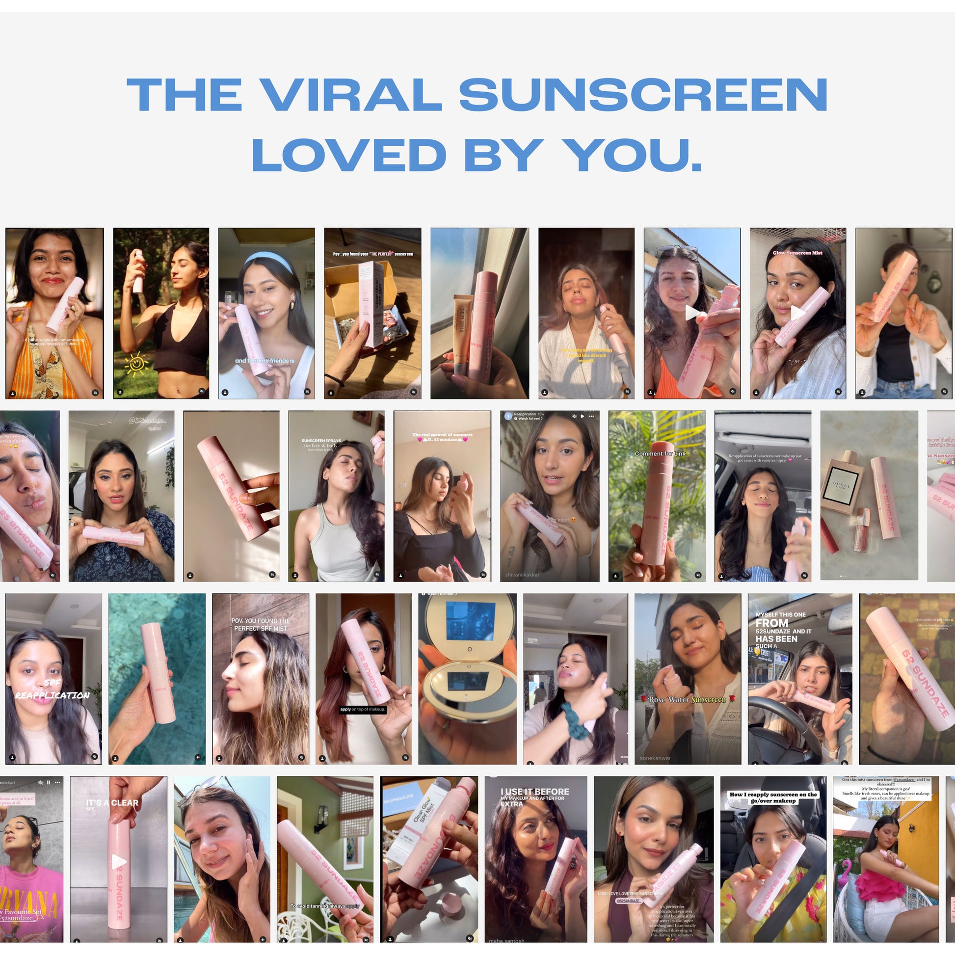 52 Sundaze SPF 50+ Rose Water Sun Mist
