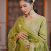 Indyancart IE Ethnic Motifs Embroidered Kurta With Trousers & Dupatta