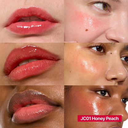 fwee Lip&Cheek Glowy Jelly Pot - Korean Multi-Use Dewy Lip & Cheek Tint Balm - Honey Peach