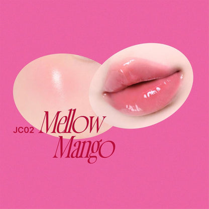 fwee Lip&Cheek Glowy Jelly Pot in Mellow Mango, a Korean multi-use dewy lip and cheek tint balm with a vibrant mango shade