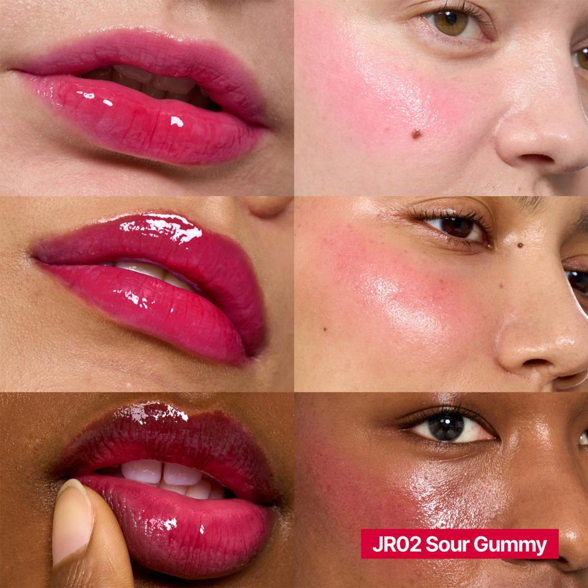 fwee Lip&Cheek Glowy Jelly Pot in Sour Gummy, a Korean dewy multi-use lip and cheek tint balm with a glossy, colorful appearance
