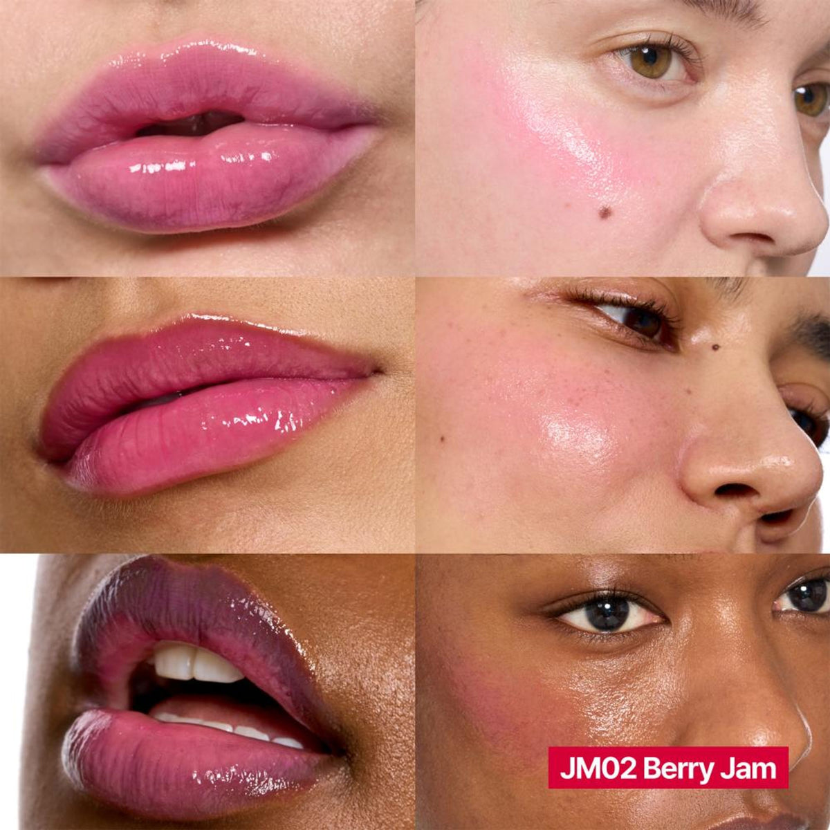 fwee Lip & Cheek Glowy Jelly Pot in Berry Jam, a Korean multi-use dewy tint balm for lips and cheeks with a jelly texture
