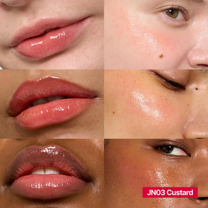 fwee Lip&Cheek Glowy Jelly Pot - Korean Multi-Use Dewy Lip & Cheek Tint Balm - Custard