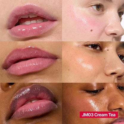 fwee Lip&Cheek Glowy Jelly Pot in Cream Tea, a Korean multi-use dewy lip and cheek tint balm with a jelly texture.
