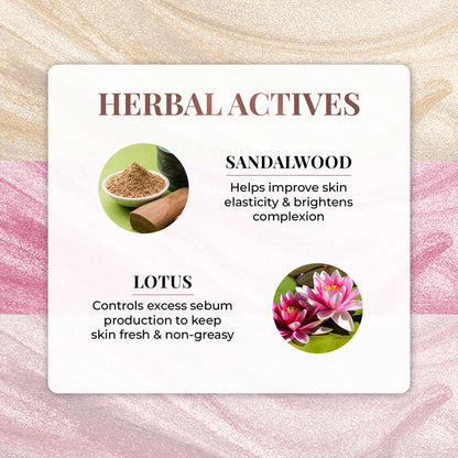 Just Herbs Lumi Glow Golden Strobe Cream with sunlit gleam, featuring a shimmering, luminous finish in a sleek container.