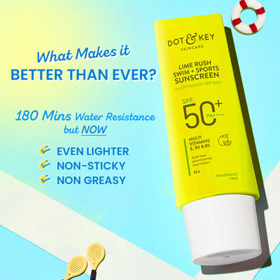 Dot & Key Swim + Sports Sunscreen, In-Vivo Tested SPF 50+ PA++++