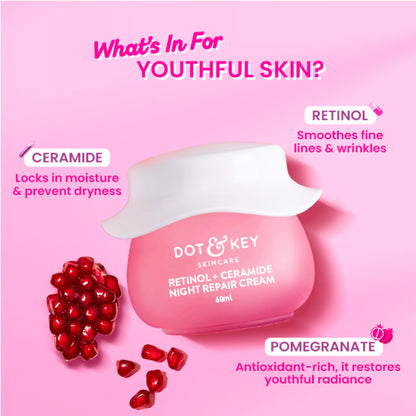 Dot & Key Retinol + Ceramide Sleep Treatment Anti-Ageing Night Cream For Fine Lines & Wrinkles