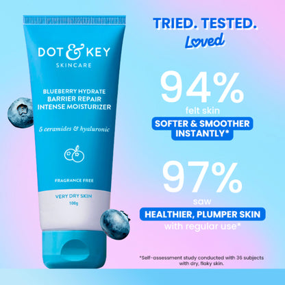 Dot & Key Blueberry Hydrate Barrier Repair Intense Moisturizer, With 5 Ceramides, For Very Dry Skin