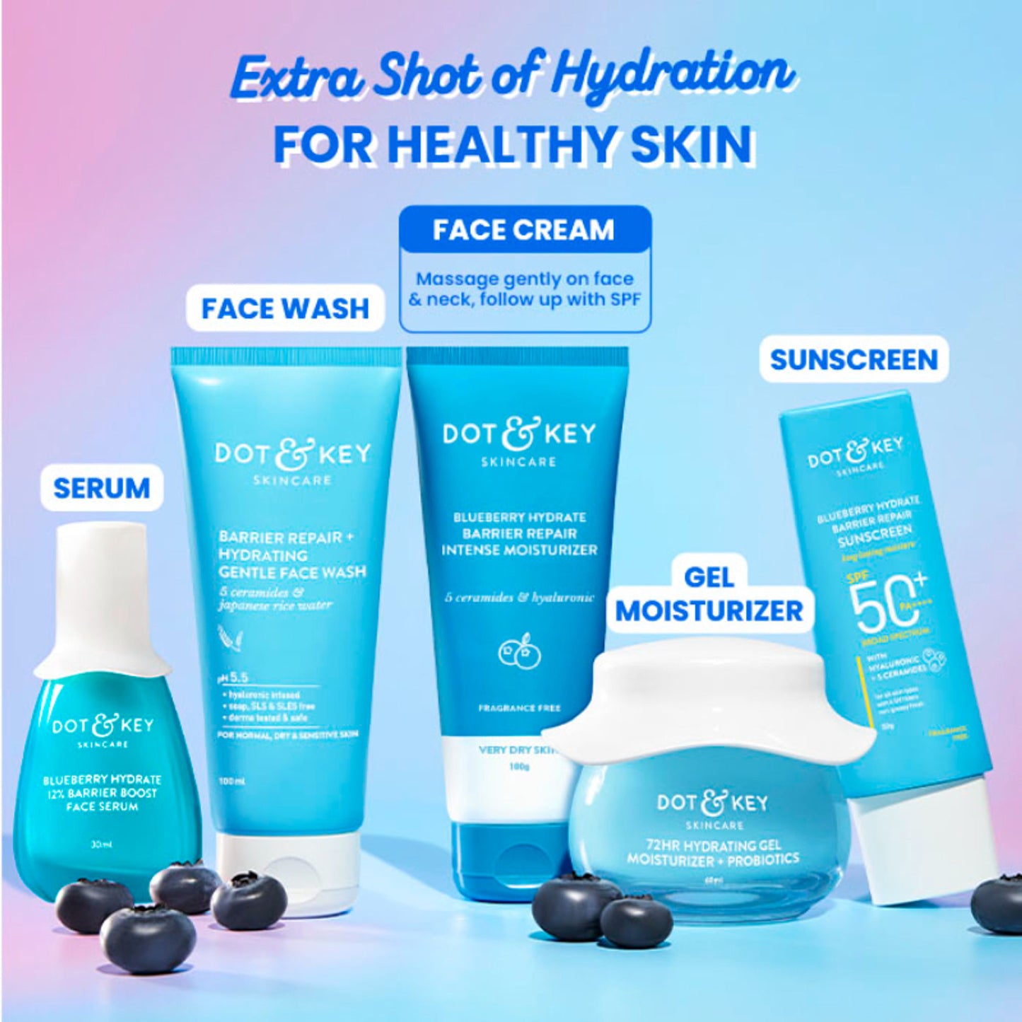 Dot & Key Blueberry Hydrate Barrier Repair Intense Moisturizer, With 5 Ceramides, For Very Dry Skin