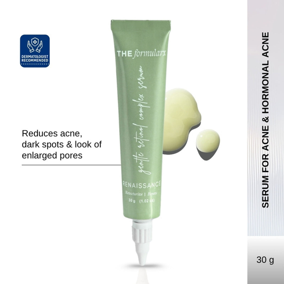 The Formularx Gentle Retinol Night Serum For Acne, Dark Spots, Enlarged Pores & Anti-Aging Care