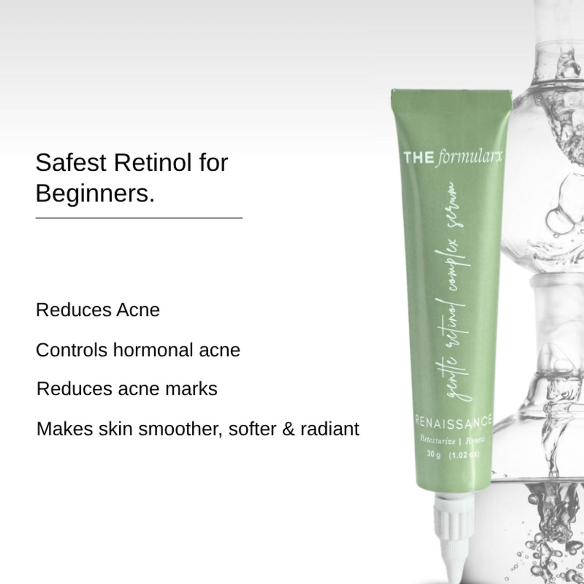 The Formularx Gentle Retinol Night Serum For Acne, Dark Spots, Enlarged Pores & Anti-Aging Care