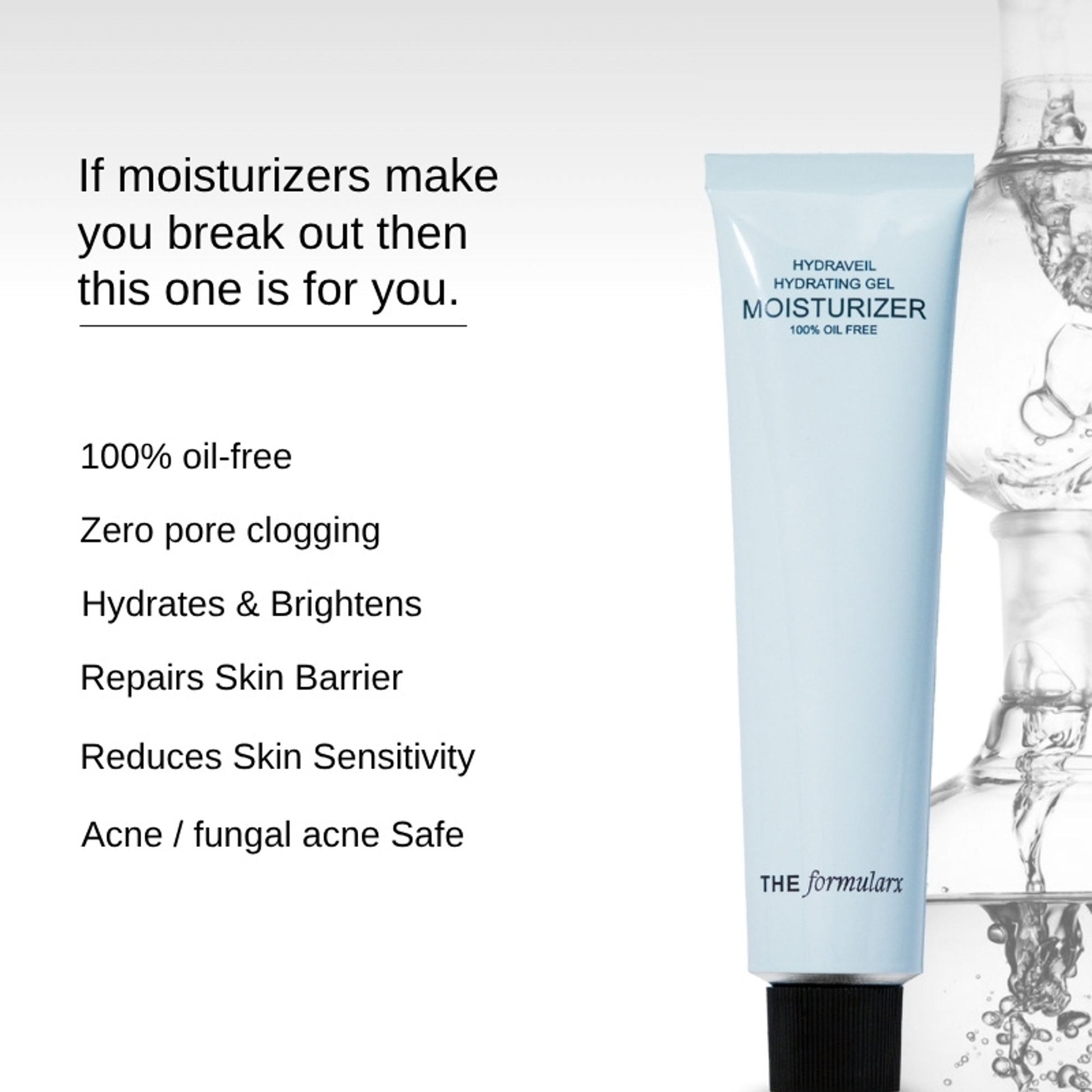 The Formularx Hydraveil Moisturizer With Ectoin & Ceramide For Oily, Acne, & Fungal Acne Prone Skin