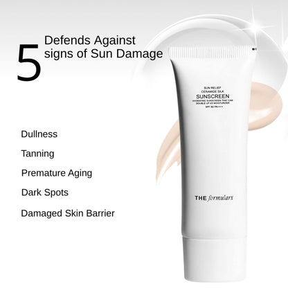 The Formularx Sun Relief Ceramide Silk Tinted Sunscreen SPF 50 PA++++ with Niacinamide & Peptides