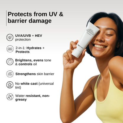 The Formularx Sun Relief Ceramide Silk Tinted Sunscreen SPF 50 PA++++ with Niacinamide & Peptides