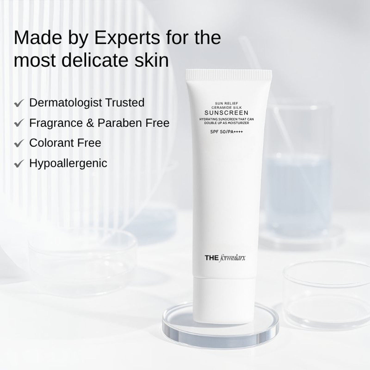 The Formularx Sun Relief Ceramide Silk Tinted Sunscreen SPF 50 PA++++ with Niacinamide & Peptides
