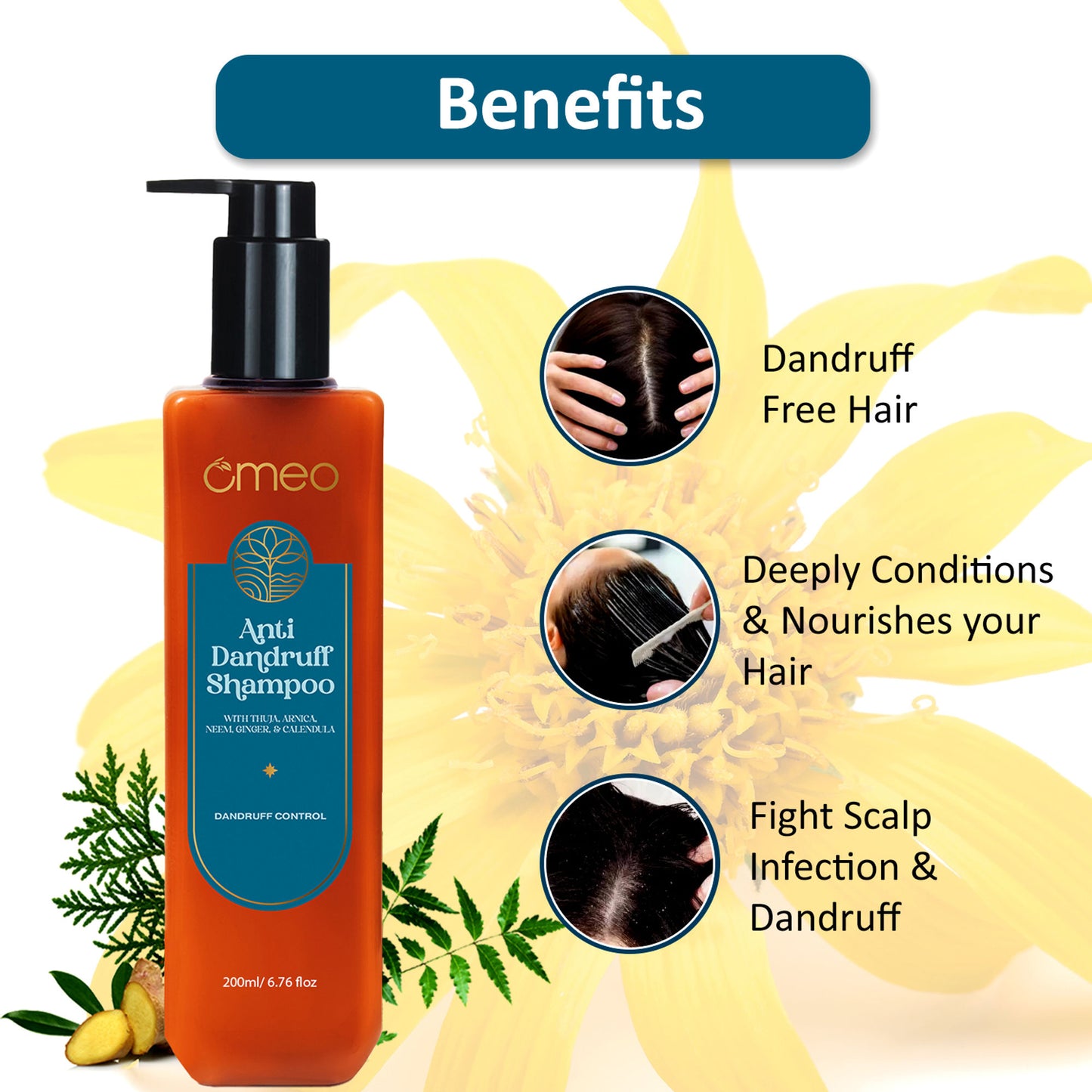 Omeo Anti Dandruff Shampoo With Green Natural Anti Dandruff Agent - Propanediol Caprylate