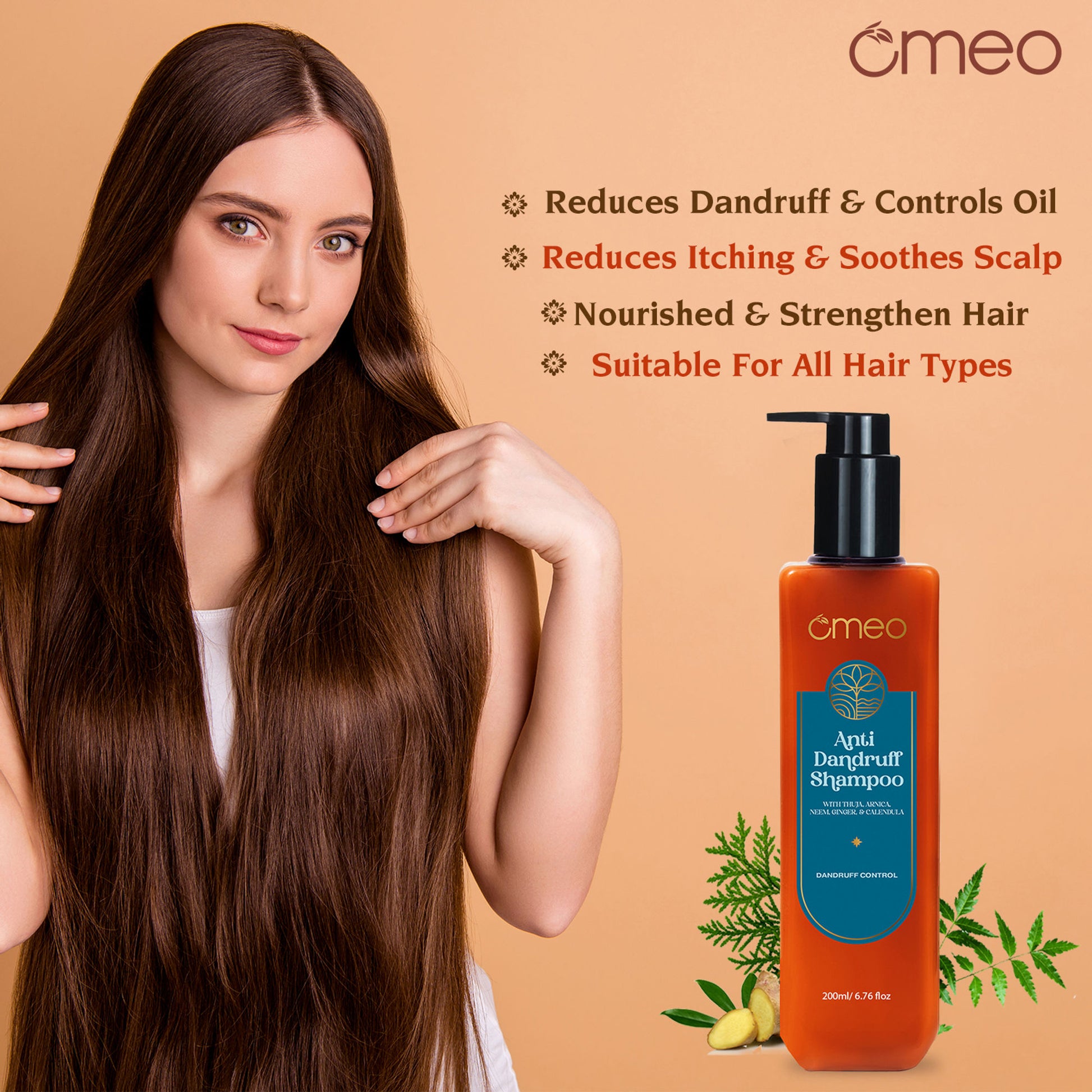 Omeo Anti Dandruff Shampoo With Green Natural Anti Dandruff Agent - Propanediol Caprylate