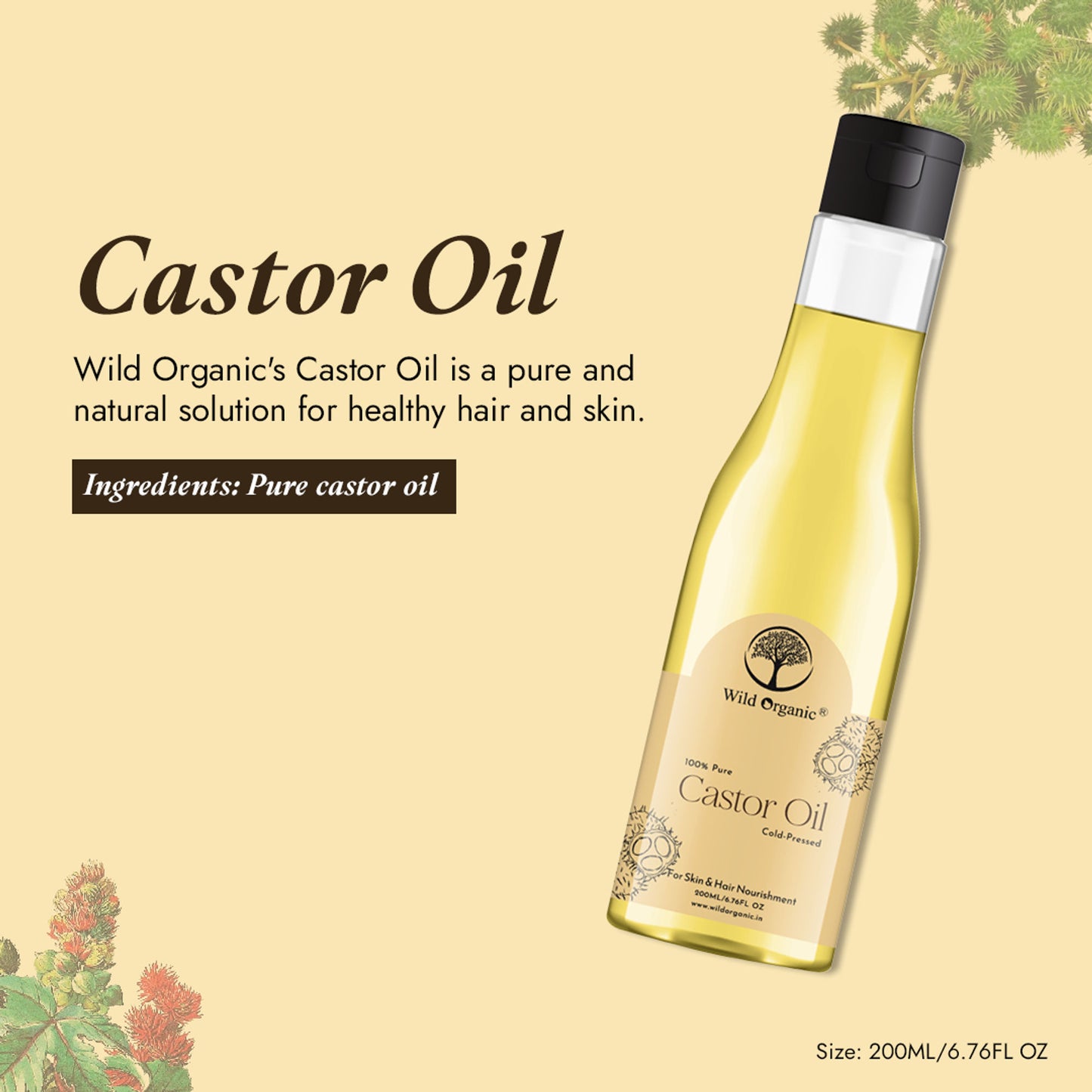 Wild Organic Castor Oil Pure And Natural